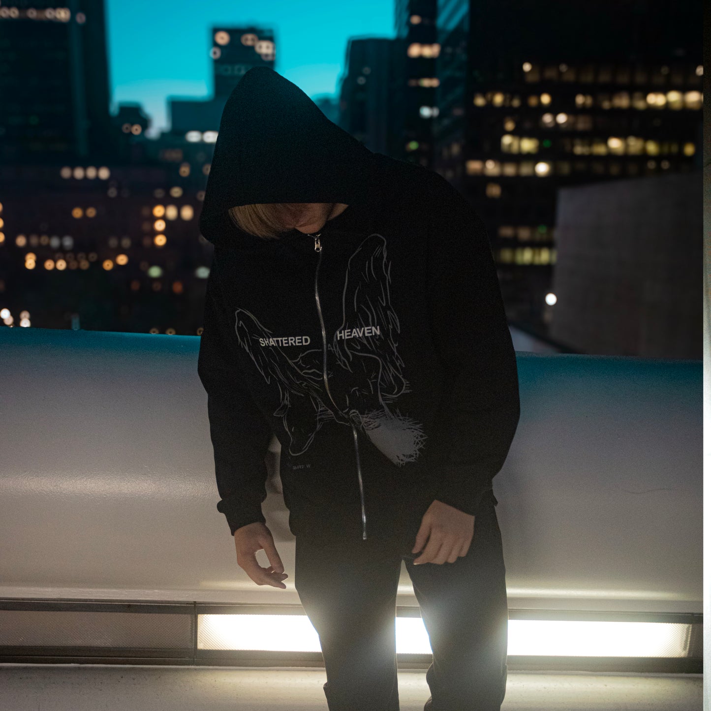 SHATTERED HEAVEN - OVERSIZED ZIP HOODIE